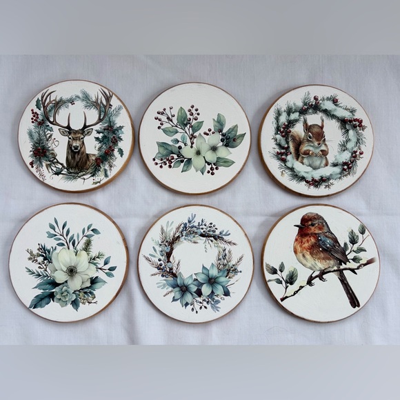 Rustic Winter Coaster Set - Picture 2 of 5